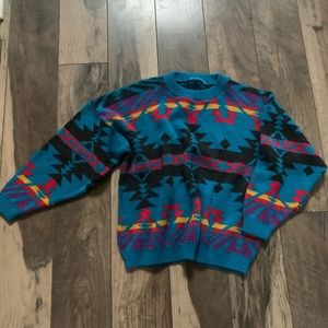 Colorful Geometric‎ Pattern Women Sweater